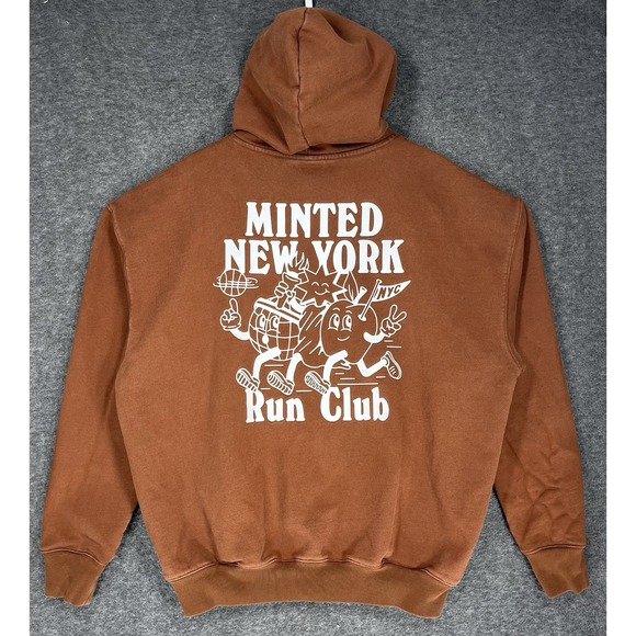 Minted Other - Minted New York Run Club Hoodie Mens 2XL Rust sienna Hooded Relaxed Fit Pullover